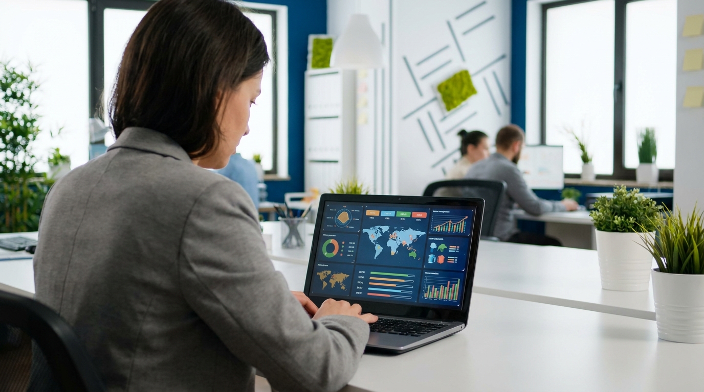 ecommerce dashboard tracking laptop