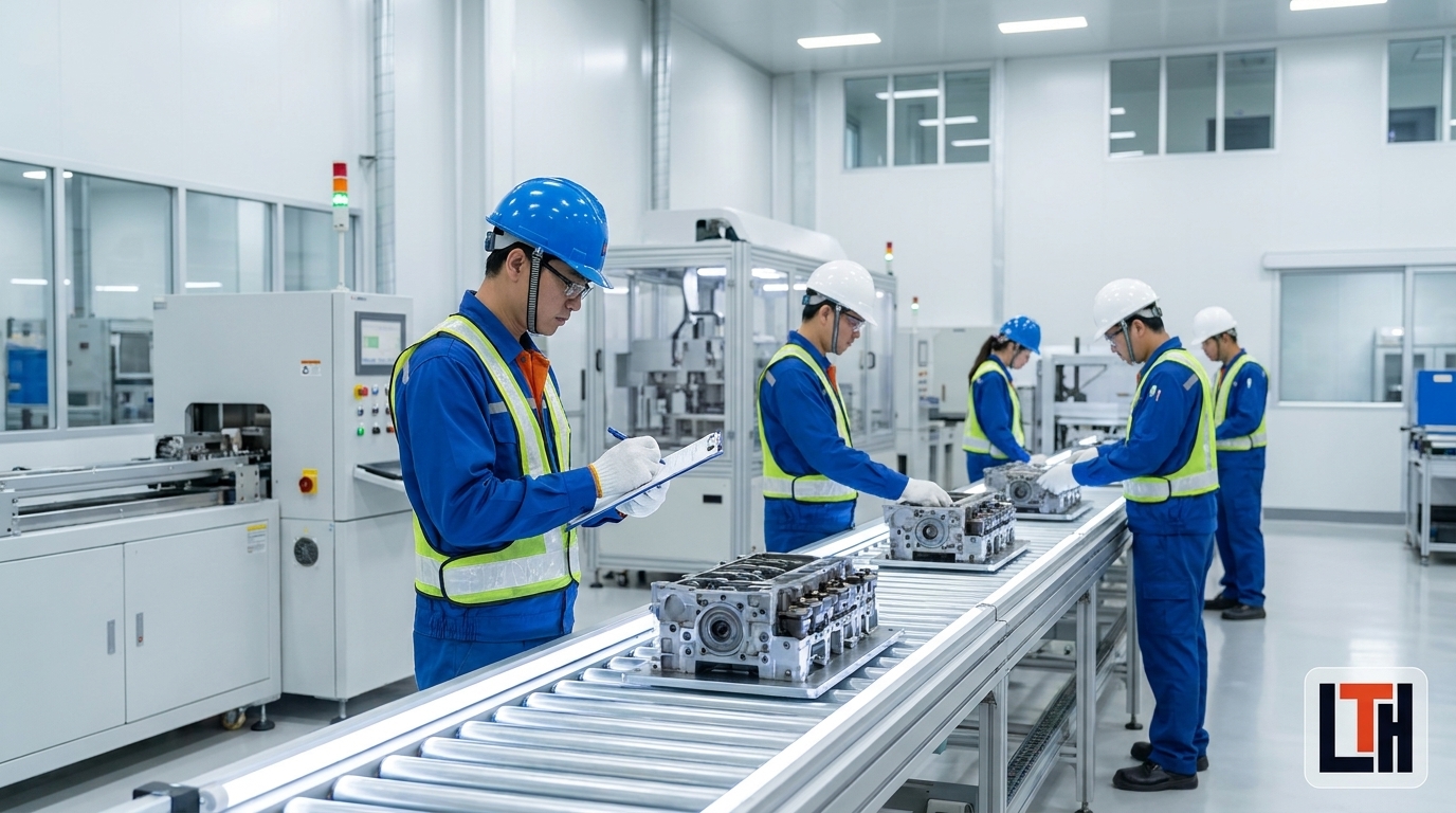 Đội ngũ LTH trực tiếp khảo sát nhà máy tại Quảng Châu để đánh giá năng lực sản xuất.