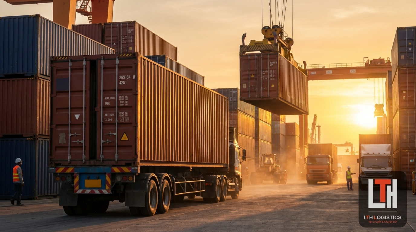 Hàng hóa lô lớn sau khi sản xuất hoàn thiện sẽ được đóng container và vận chuyển chính ngạch về Việt Nam.