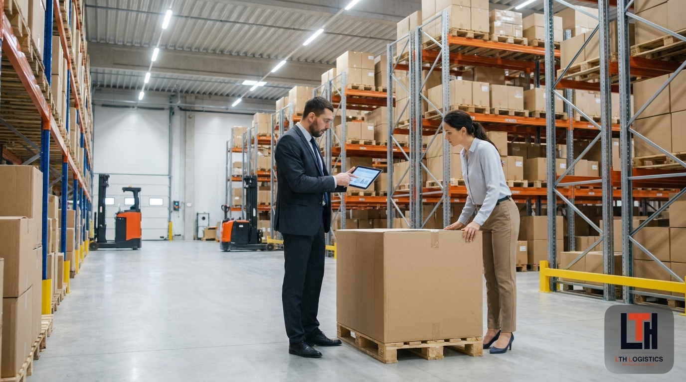 Đội ngũ chuyên gia LTH hỗ trợ kiểm tra hàng hóa, đối chiếu chứng từ tại kho xuất khẩu.