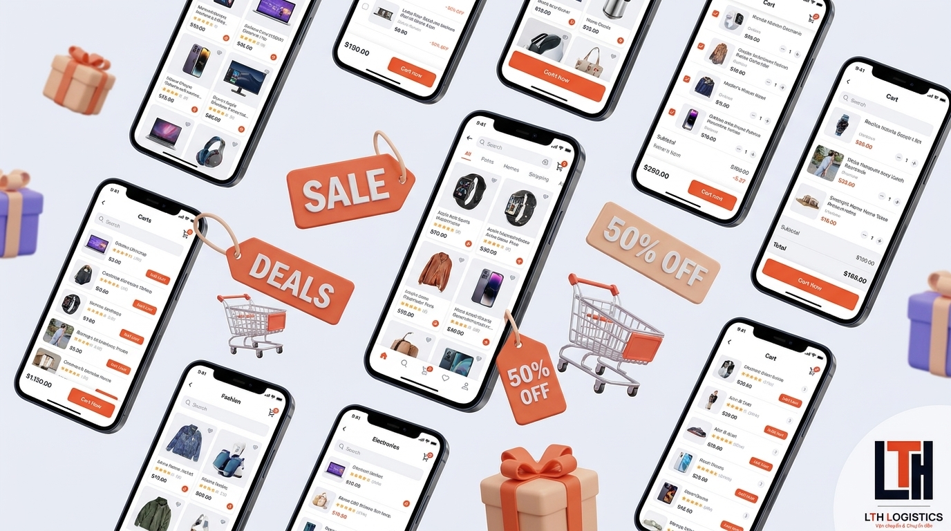 online shopping apps concept mobile