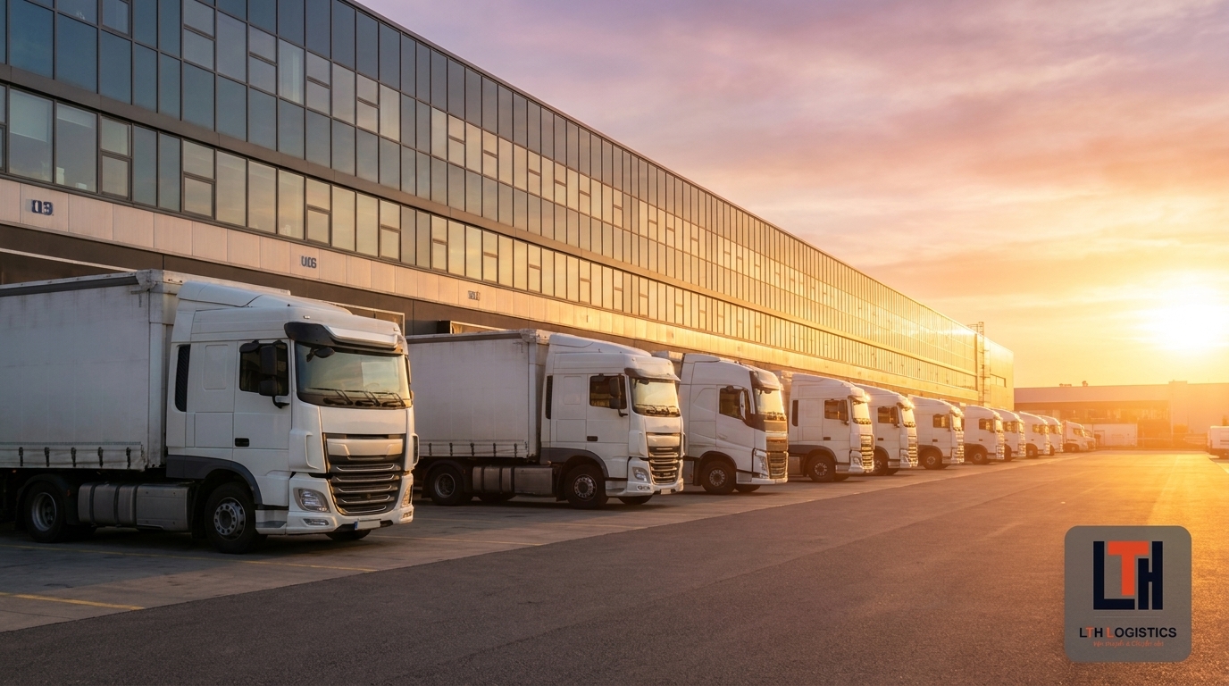 delivery trucks distribution center transport logistics
