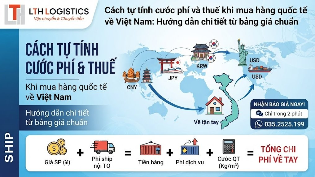 Cách tự tính cước phí và thuế khi mua hàng quốc tế về Việt Nam: Hướng dẫn chi tiết từ bảng giá chuẩn